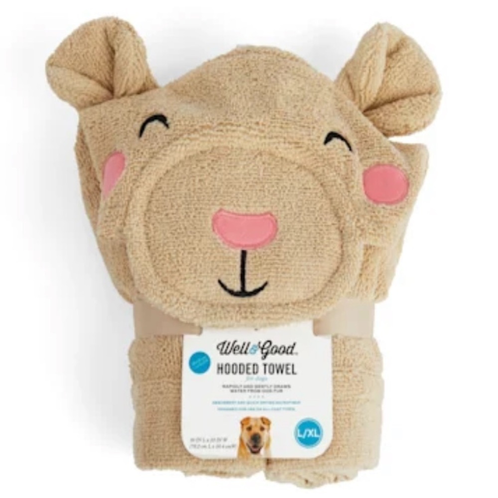 NWT hooded bear dog robe towel S/M